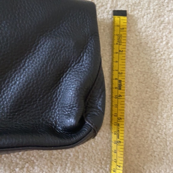 Cole Haan soft pebbles black leather clutch with silver buckle and snaps - Picture 4 of 6